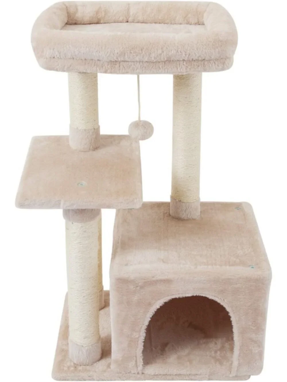Adorable Cat Tree Condo with Scratching Posts & Jump Platform - Indoor Activity